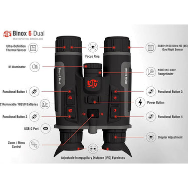 ATN Binox 6 Dual 6-48x 256x192 Day/Night Thermal Multispectral Binoculars