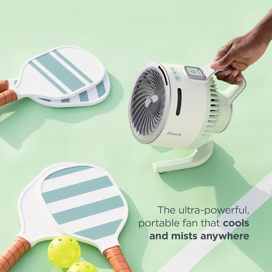 Shark FlexBreeze HydroGo Fan - Ultra-powerful portable fan - Gray, Refurbished
