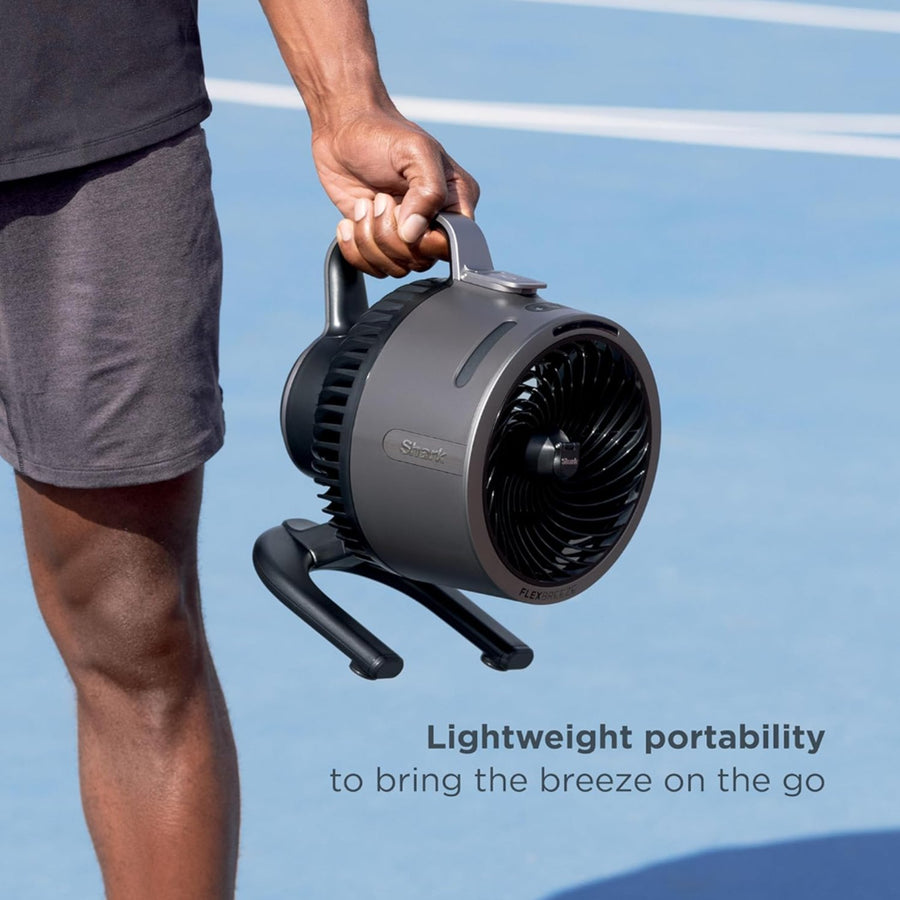 Shark FlexBreeze HydroGo Fan - Ultra-powerful portable fan - Gray, Refurbished
