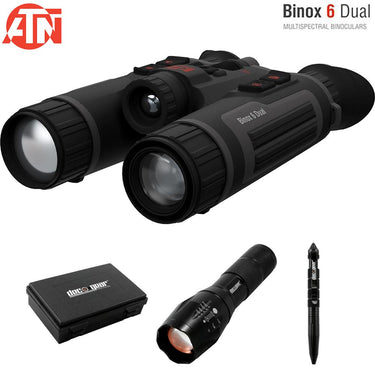 ATN Binox 6 Dual 6-48x Thermal Multispectral Binoculars with Tactical Bundle