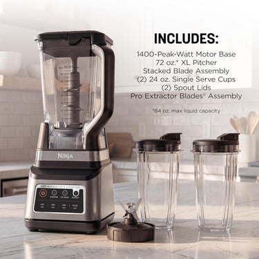 Ninja BN751 Professional Plus DUO Blender, 1400 Peak Watts - Refurbished