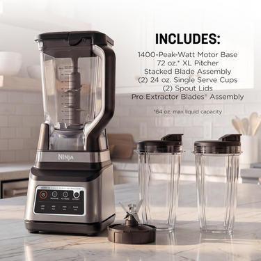 Ninja BN751 Professional Plus DUO Blender, 1400 Peak Watts - Refurbished