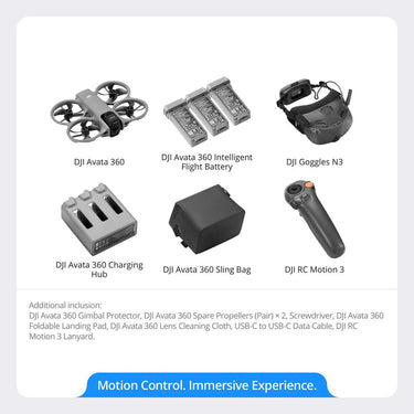 DJI Avata 360 Motion Fly More Combo Drone Goggles N3 Batteries +26 Month Protection