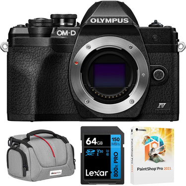 OM Systems Olympus Mark IV 20MP Digital Camera Body Black with 64GB Bundle