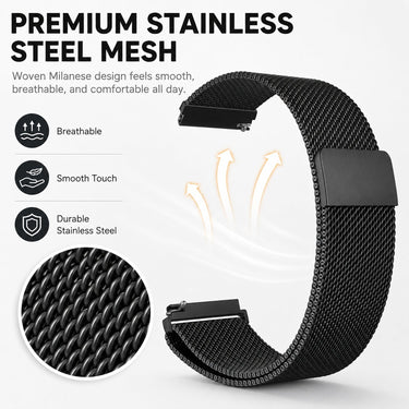Deco Essentials 20mm Milanese Band Garmin Venu 3S/265S/255S/Lily 2 3-Pack