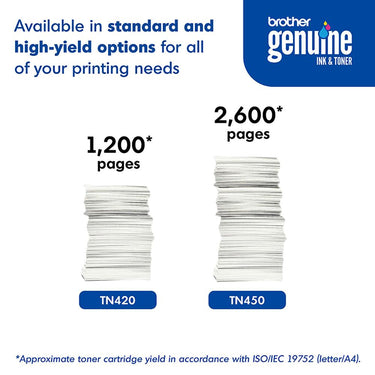Brother Genuine TN450 High Yield Black Mono Laser Toner Cartridge