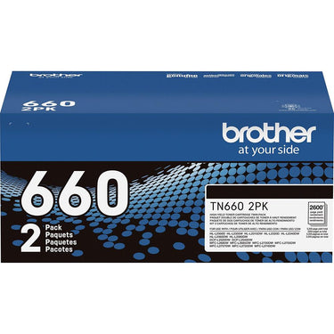 Brother Genuine TN6602PK High Yield 2-Pack Black Toner Cartridge
