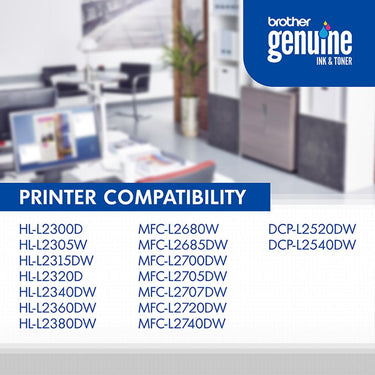 Brother Genuine TN6602PK High Yield 2-Pack Black Toner Cartridge