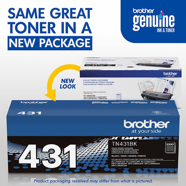 Brother Genuine TN431BK Standard Yield Black Toner Cartridge