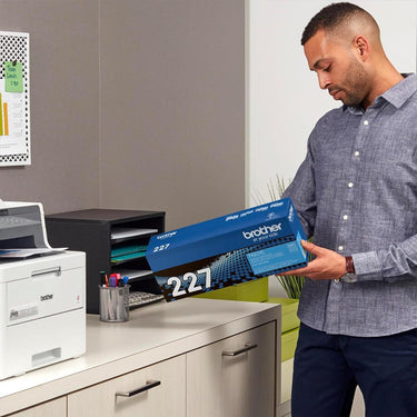 Brother Genuine High Yield Toner Cartridge Replacement Cyan Toner with Guide