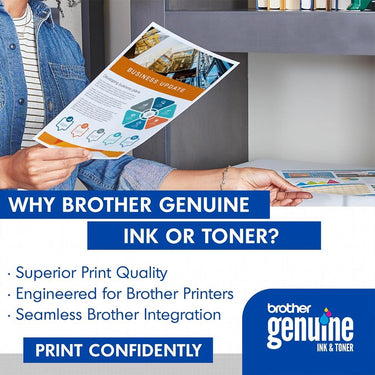 Brother Genuine High Yield Toner Cartridge Replacement Cyan Toner with Guide