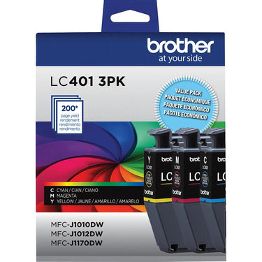Brother Genuine Standard Yield 3-Pack Color Ink Cartridges with Guide