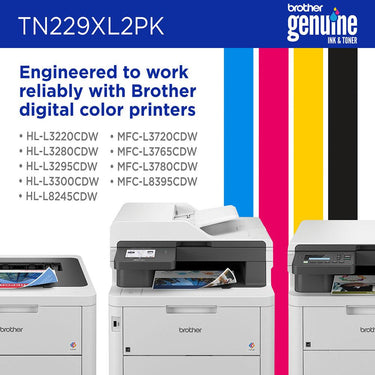 Brother Genuine High Yield Toner Cartridge Black Twin Pack with Deco Guide