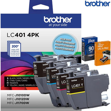Brother Genuine Standard Yield 4-Pack Color Ink Cartridges with Guide