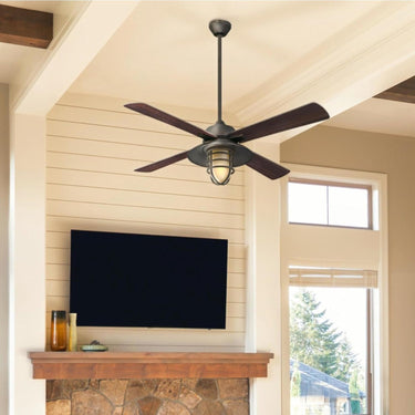 Westinghouse  74005B00 Porto, Smart WiFi Ceiling Fan, Black-Bronze Finish, Amber Frost