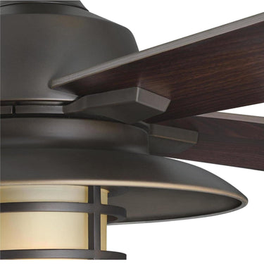 Westinghouse  74005B00 Porto, Smart WiFi Ceiling Fan, Black-Bronze Finish, Amber Frost