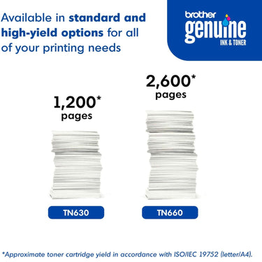 Brother Genuine TN660 High Yield Black Mono Laser Toner Cartridge