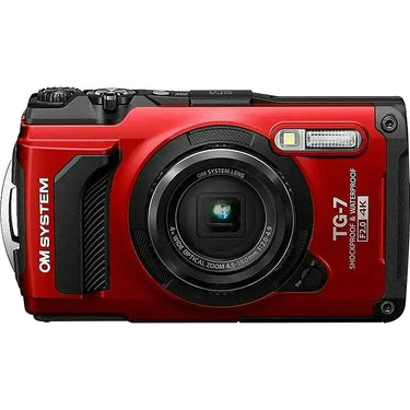 OM Systems Tough TG-7 12MP 4K Underwater Digital Camera (Red) Adventure 64GB Card Bundle