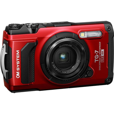 OM Systems Tough TG-7 12MP 4K Underwater Digital Camera (Red) Adventure 64GB Card Bundle