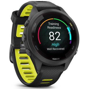 Garmin Forerunner 265S GPS Smartwatch Black/Amp Yellow with Metal Bands Bundle