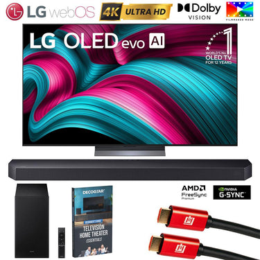 LG 65 Inch C5 OLED evo 4K UHD Smart webOS TV (2025) w/ Soundbar +Subwoofer Bundle