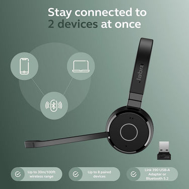 Jabra Evolve 65 TE USBA UC St Open Box with 1 Year Warranty