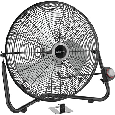 Lasko 20-inch High Velo. Floor/Wall mount Fan Black Open Box + 1 Year Warranty