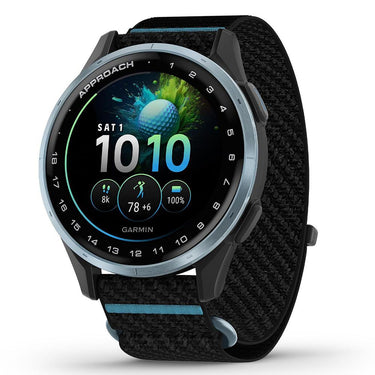 Garmin Approach J1 Cloud Blue Aluminum Bezel with Black/Azure Band + Band Bundle