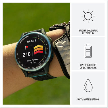 Garmin Approach J1 Cloud Blue Aluminum Bezel with Black/Azure Band + Band Bundle