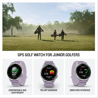 Garmin Approach J1 Silver Aluminum Bezel with Lilac ComfortFit Band+Band Bundle