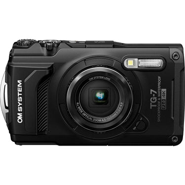 OM Systems Tough TG-7 12MP 4K Underwater Digital Camera, Black Adventure 64GB Card Bundle