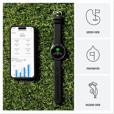 Garmin Approach S44 GPS Golf Smartwatch Silver Aluminum Bezel + 20mm Band Bundle
