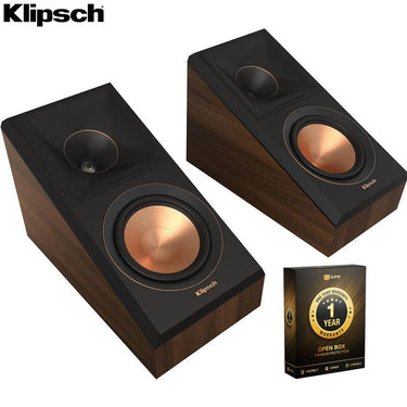 Klipsch Surround Sound Speakers DTS Walnut Pair Open Box with 1 Year Warranty