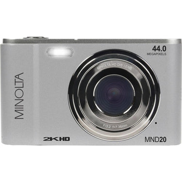 Minolta 44MP / 2.7K Ultra HD Digital Camera Silver Open Box with 1 Year Warranty