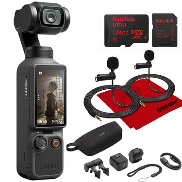 DJI Osmo Pocket 4 Standard Combo 1" CMOS 4K 3-Axis Gimbal Camera + 128GB Mic Bundle