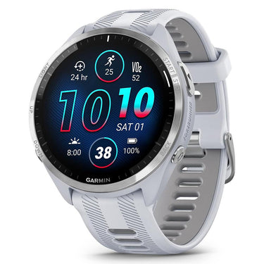 Garmin Forerunner 965 Running Smartwatch Whitestone and Gray with Band Bundle