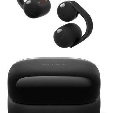 Sony LinkBuds Clip Open-Ear Truly Wireless Earbuds WFLC900/B +Earbud Tips Bundle