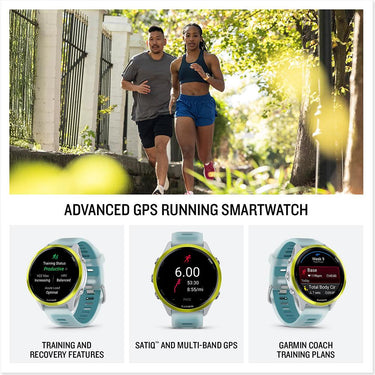 Garmin Forerunner 570 47mm GPS Smartwatch Aluminum & Turquoise Band+Band Bundle