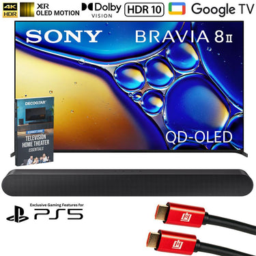 Sony BRAVIA 8 II 55" QD-OLED 4K HDR Google TV (2025) w/ Samsung All-in-One Soundbar