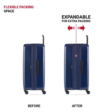Swiss Gear Wanderlust Pro Lightweight Expandable Spinner, Navy, 3-Piece Set (20/24/28)