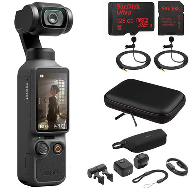 DJI Osmo Pocket 4 Standard Combo 1" CMOS 4K 3-Axis Gimbal Camera + 128GB Case Bundle