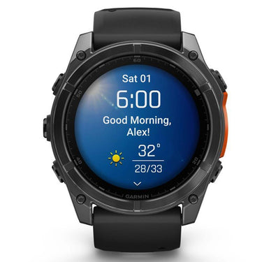 Garmin Fenix 8 51 mm AMOLED Slate Gray w/ Black Silicone Band+Steel Band Bundle