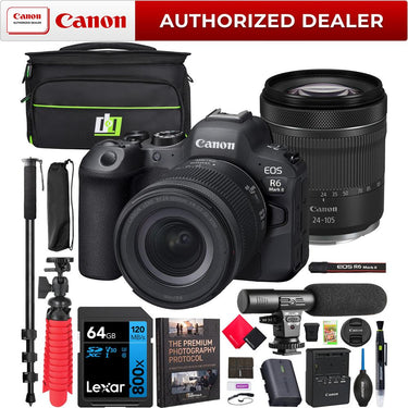 Canon EOS R6 Mark II Mirrorless Camera with RF 24-105mm F4-7.1 IS STM Lens Kit Bundle
