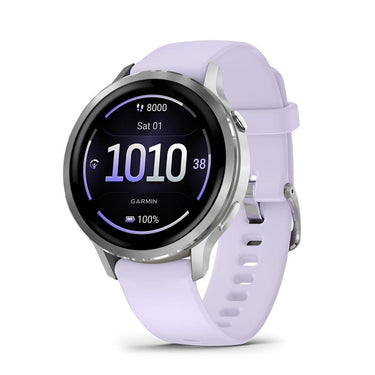 Garmin Venu 4 41mm Health & Fitness GPS Smartwatch Silver with Nylon Band Bundle