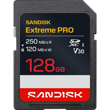 Sandisk NEW! 128GB Extreme PRO SD UHS-I V30 Memory Card, Up to 250MB/s Read (New 2026)