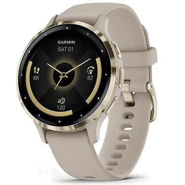 Garmin Venu 3S Health Fitness GPS Smartwatch Gold Bezel 41mm + Nylon Band Bundle