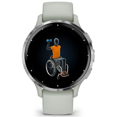 Garmin Venu 3S Health Fitness GPS Smartwatch Steel Bezel 41mm+Nylon Band Bundle