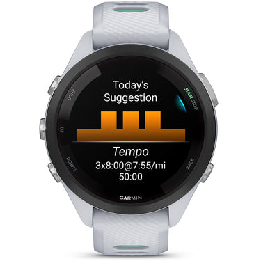 Garmin Forerunner 265S GPS Smartwatch Whitestone/Neo Tropic + Nylon Band Bundle