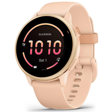 Garmin VIVOACTIVE 6 Health and Fitness GPS Smartwatch Pink + Nylon Band Bundle