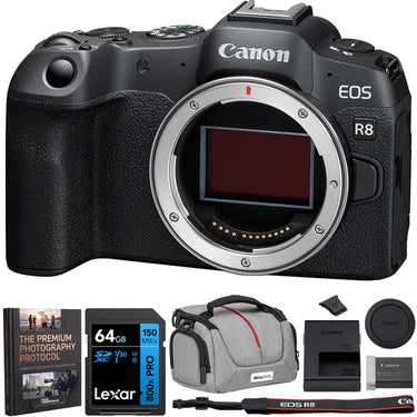 Canon EOS R8 Full Frame Mirrorless Camera Body Only 5803C002 + Accessories Bundle